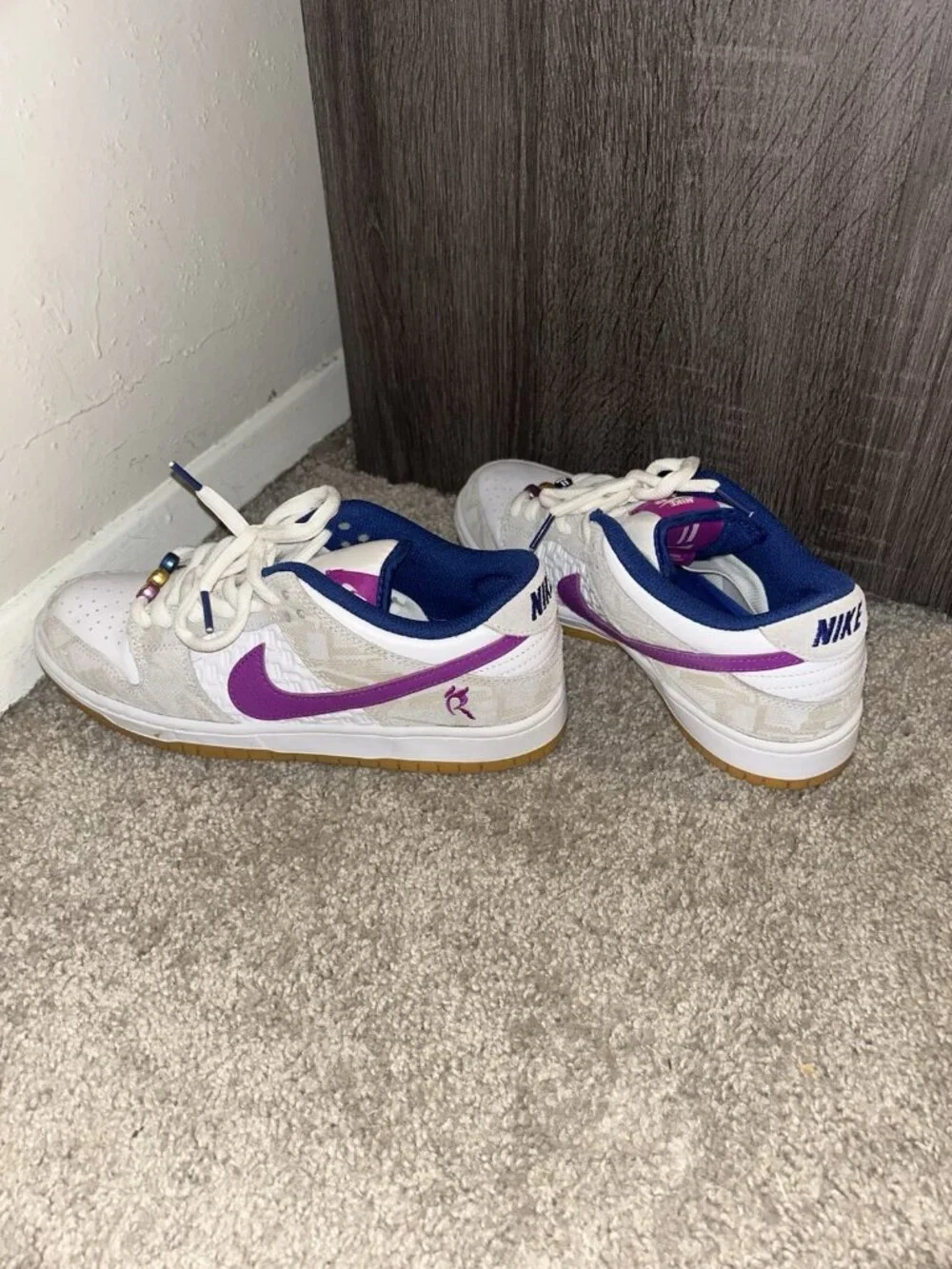 Nike SB Dunk Low Pro Rayssa Leal White Gum Gray Athletic Sporty Shoes Size 7